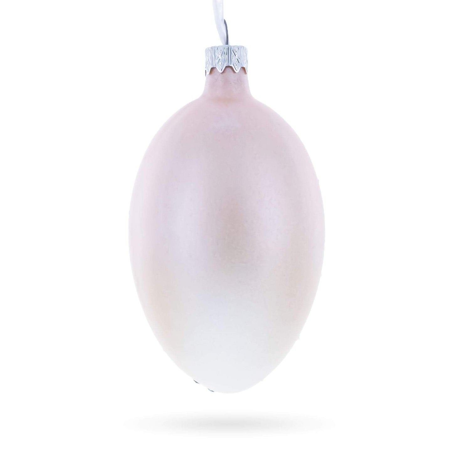 Louis-Francois Designer Jeweled Timepiece Glass Egg Christmas Ornament 4 Inches