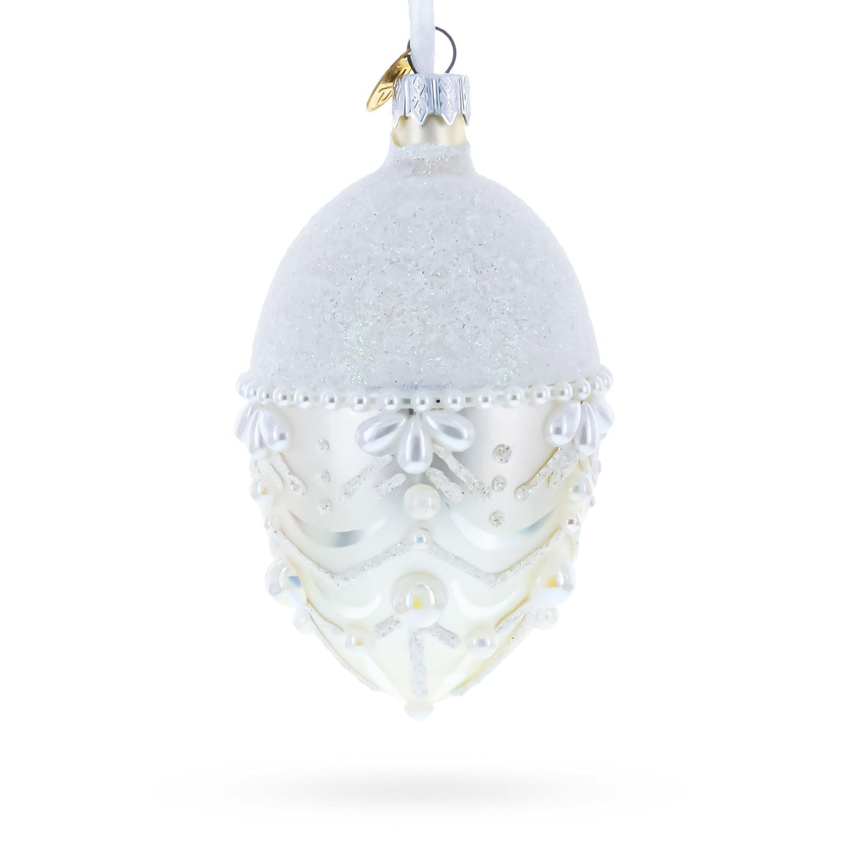 a white and silver ornament