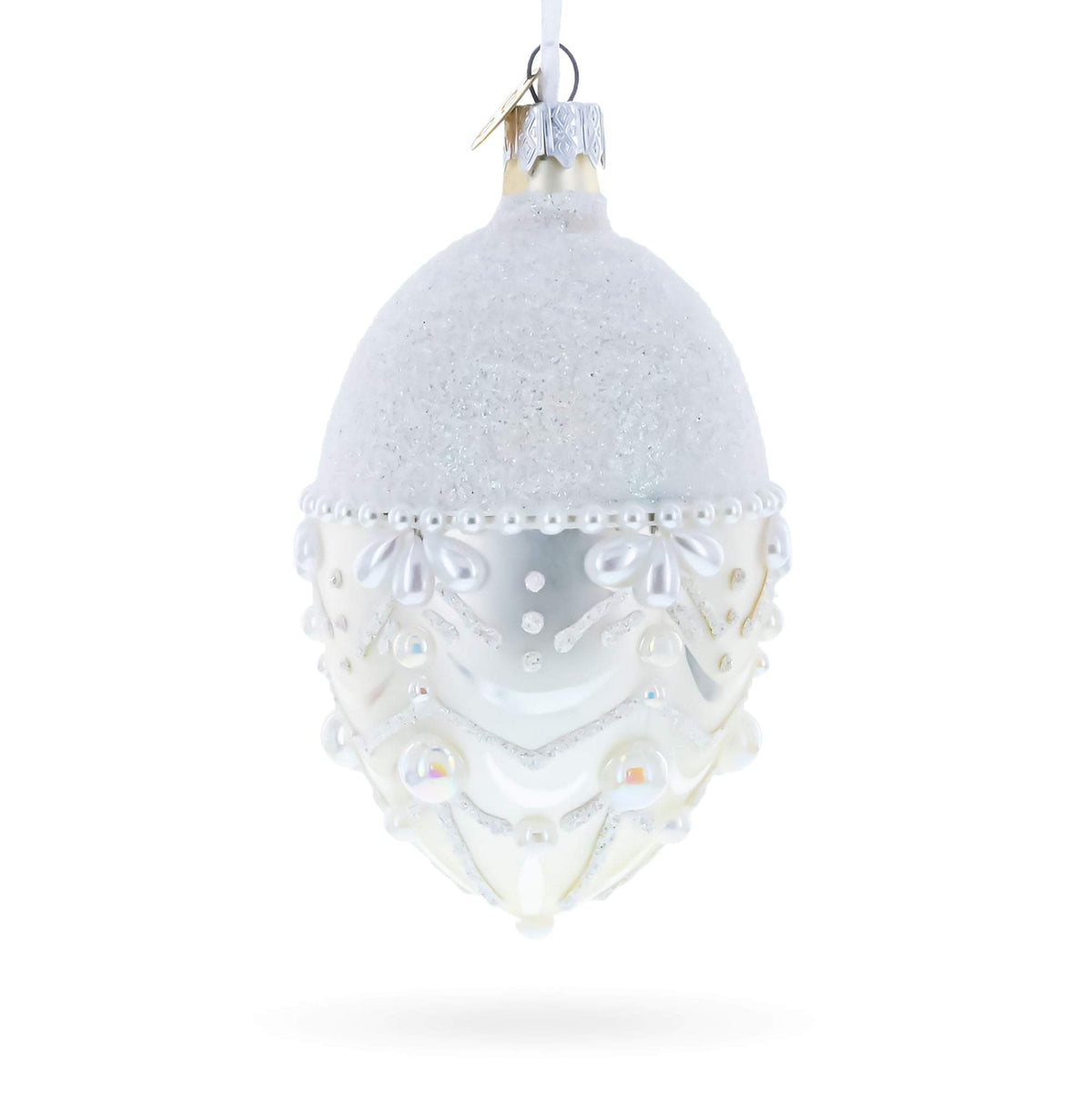 a white and silver ornament