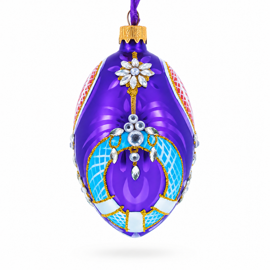 Milan Designer Luxury Flower Earrings Glass Egg Christmas Ornament 4 Inches