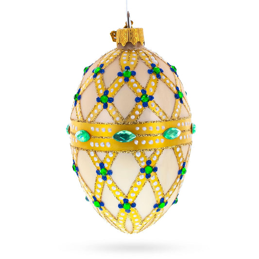 a decorated egg shaped christmas ornament
