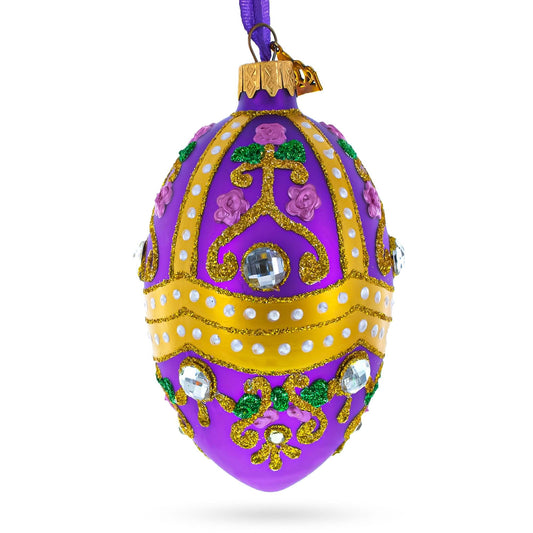a purple and gold decorated egg