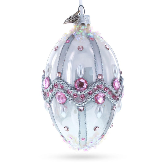 a white and pink decorated egg