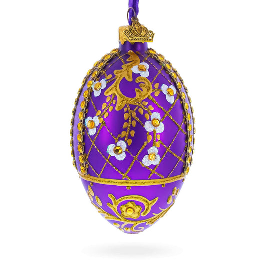 a purple and gold decorated egg