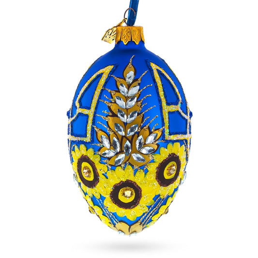 a blue and yellow decorated egg
