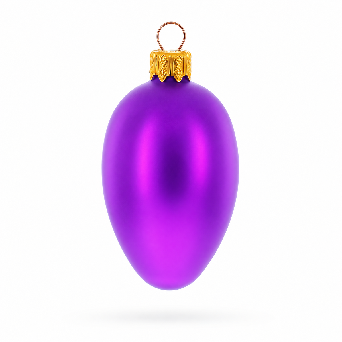 Set of 6 Purple Mini Glass Egg Ornaments 2.9 Inches