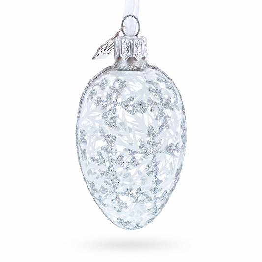 1913 Winter Mini Glass Egg Ornament 2.9 Inches