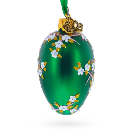 1901 Kelch Apple Blossom Mini Glass Egg Ornament 2.9 Inches