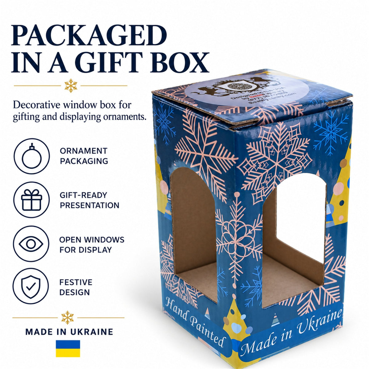 a blue box with a window