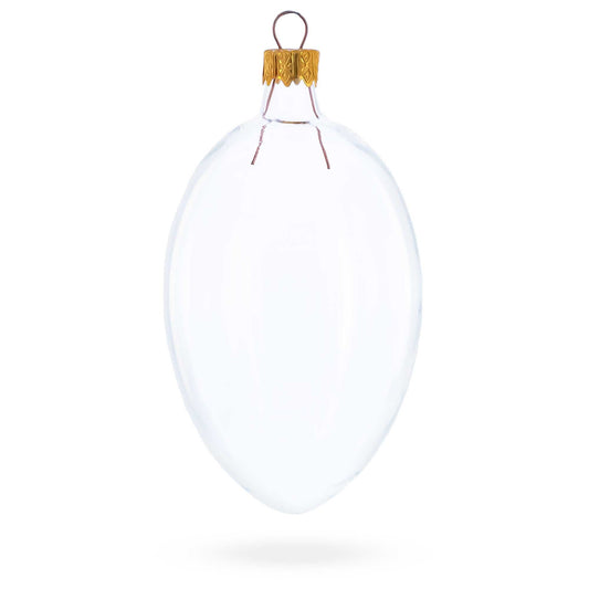 Set of 6 Clear Glass Egg Ornaments DIY Craft 4 Inches