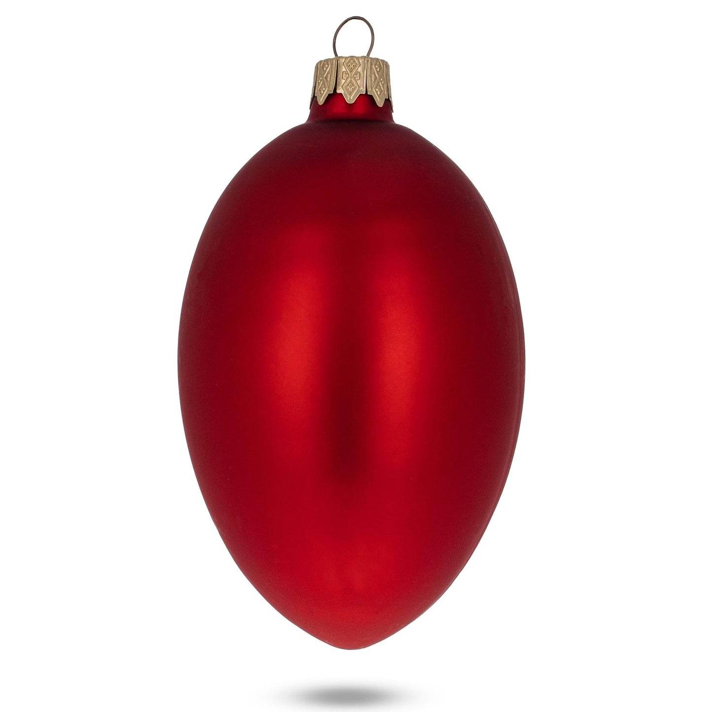 Set of 6 Red Matte Glass Egg Ornaments 4 Inches