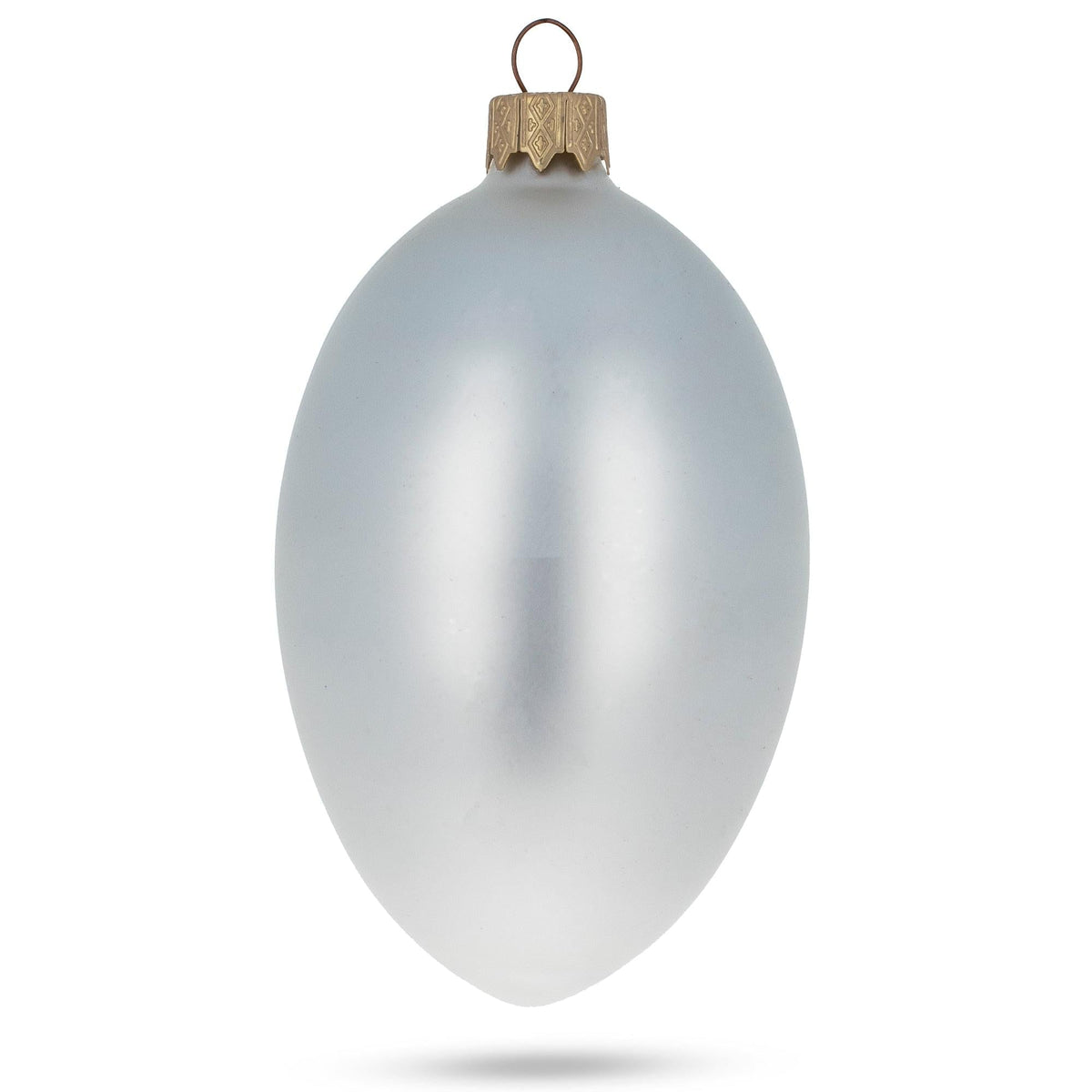 Set of 6 White Matte Glass Egg Ornaments 4 Inches