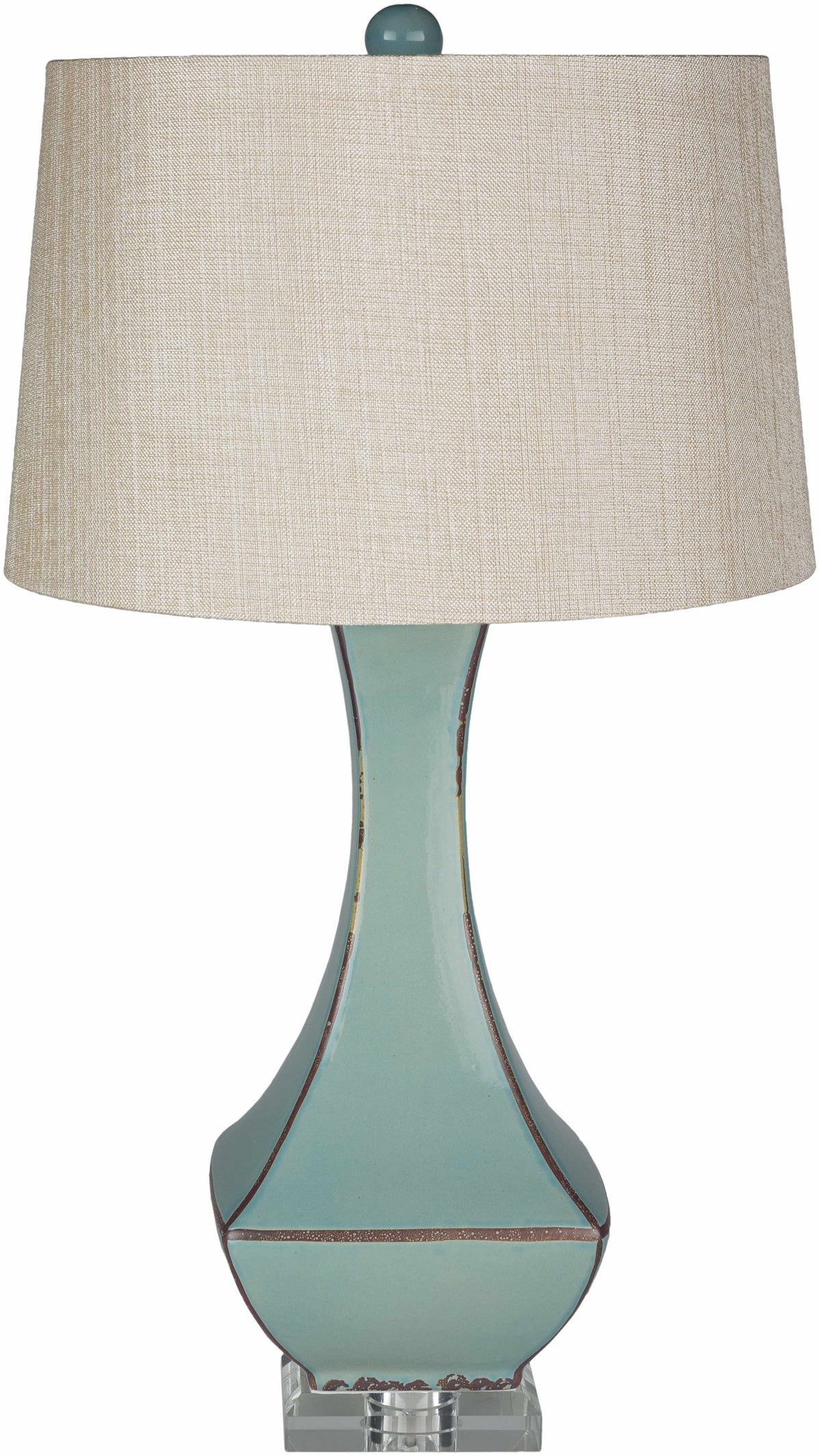 a lamp with a white shade