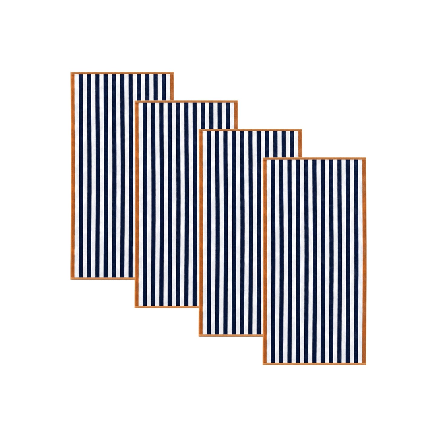 Oversized Striped Border Cabana Beach Towels - Santa Cruz