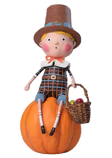 Thankful Thad Thanksgiving Figurine by Lori Mitchell — 7-Inch Folk Art Collectible (New 2026)