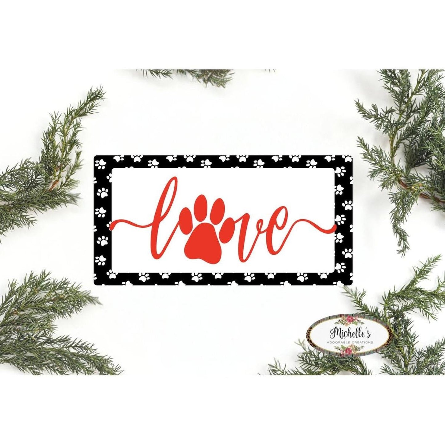 Love Paw Print Sign - Wreath Enhancement