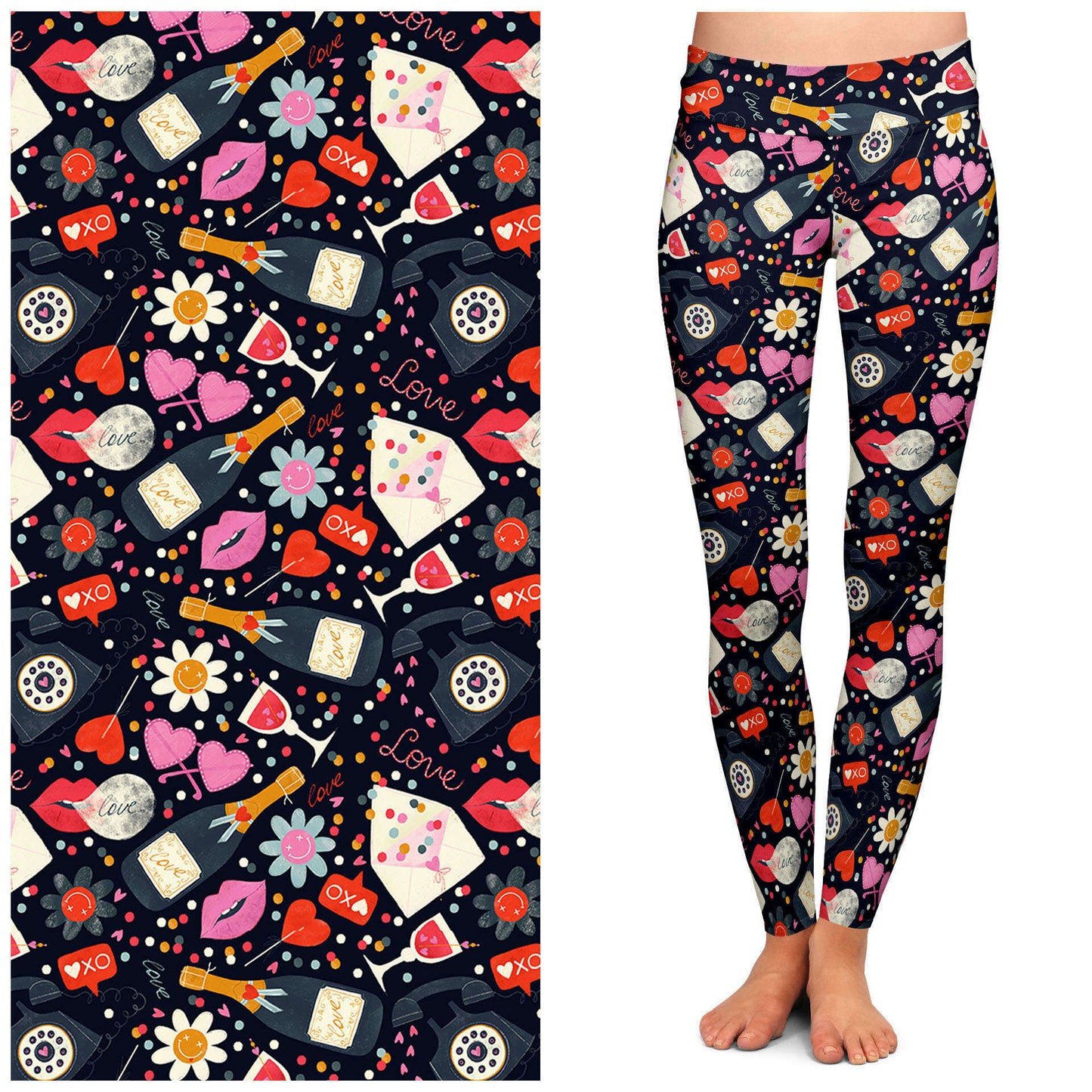 "Love Struck" Buttery Soft Leggings by Lipstick & Chrome Tall & Curvy