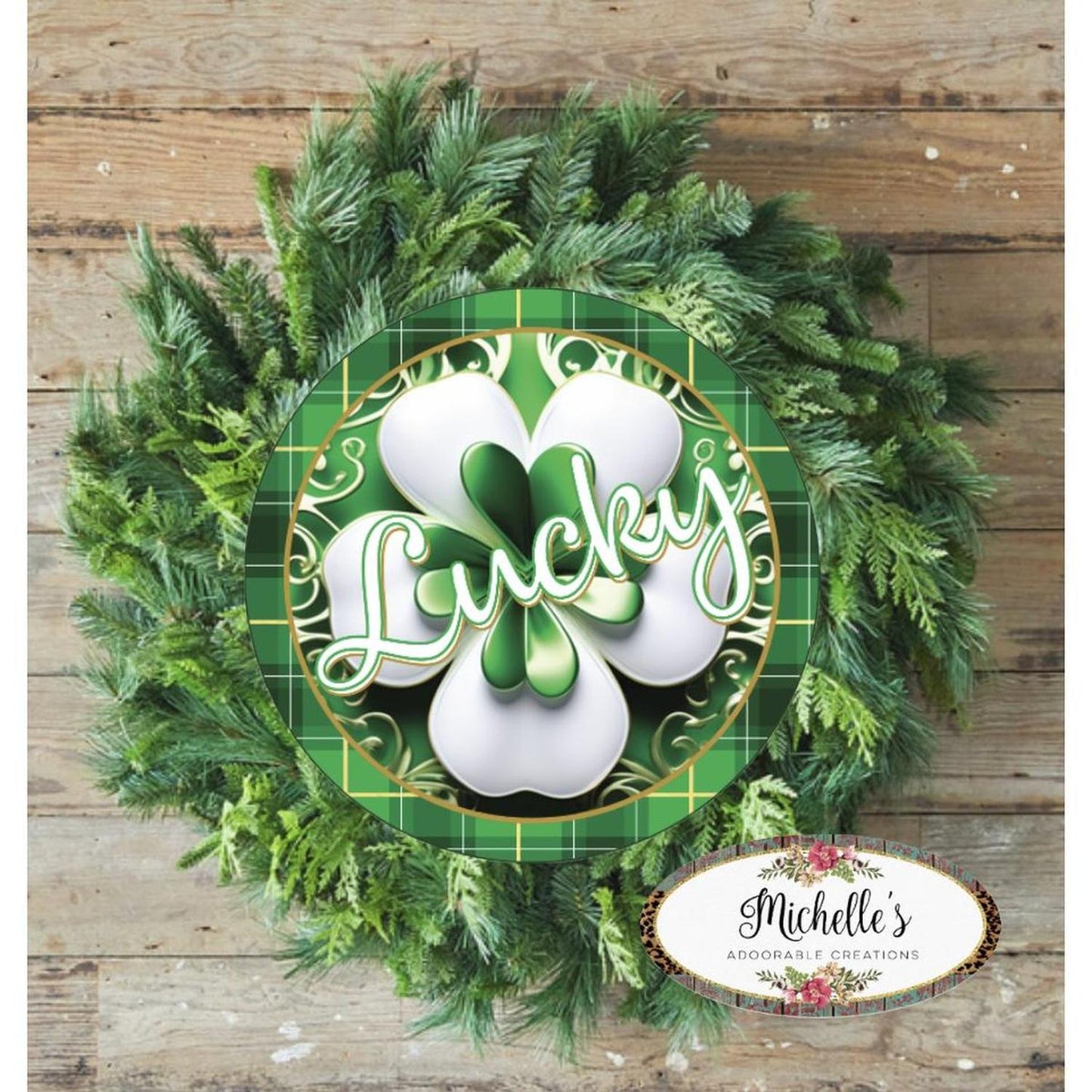 Lucky Clover Round Sign