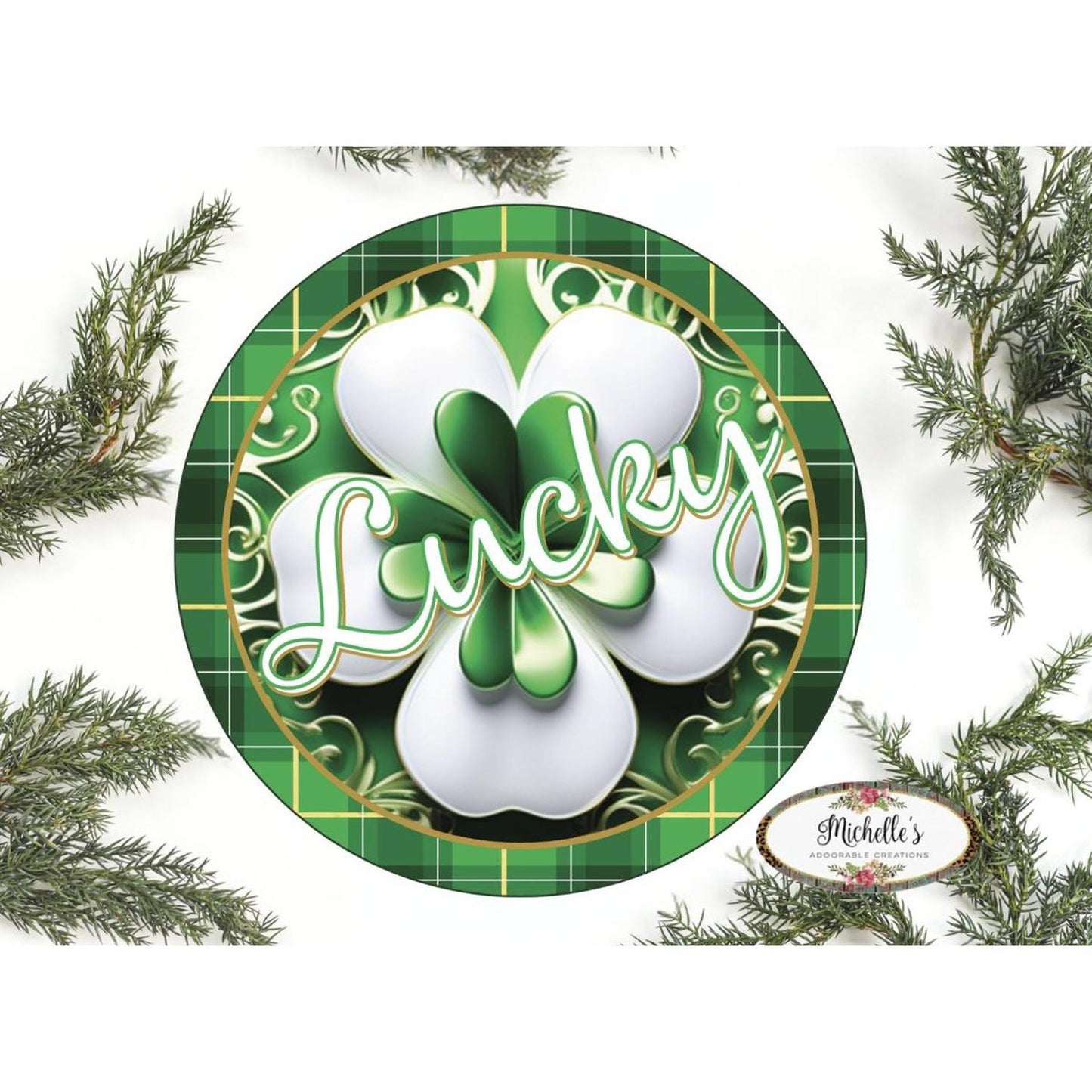 Lucky Clover Round Sign