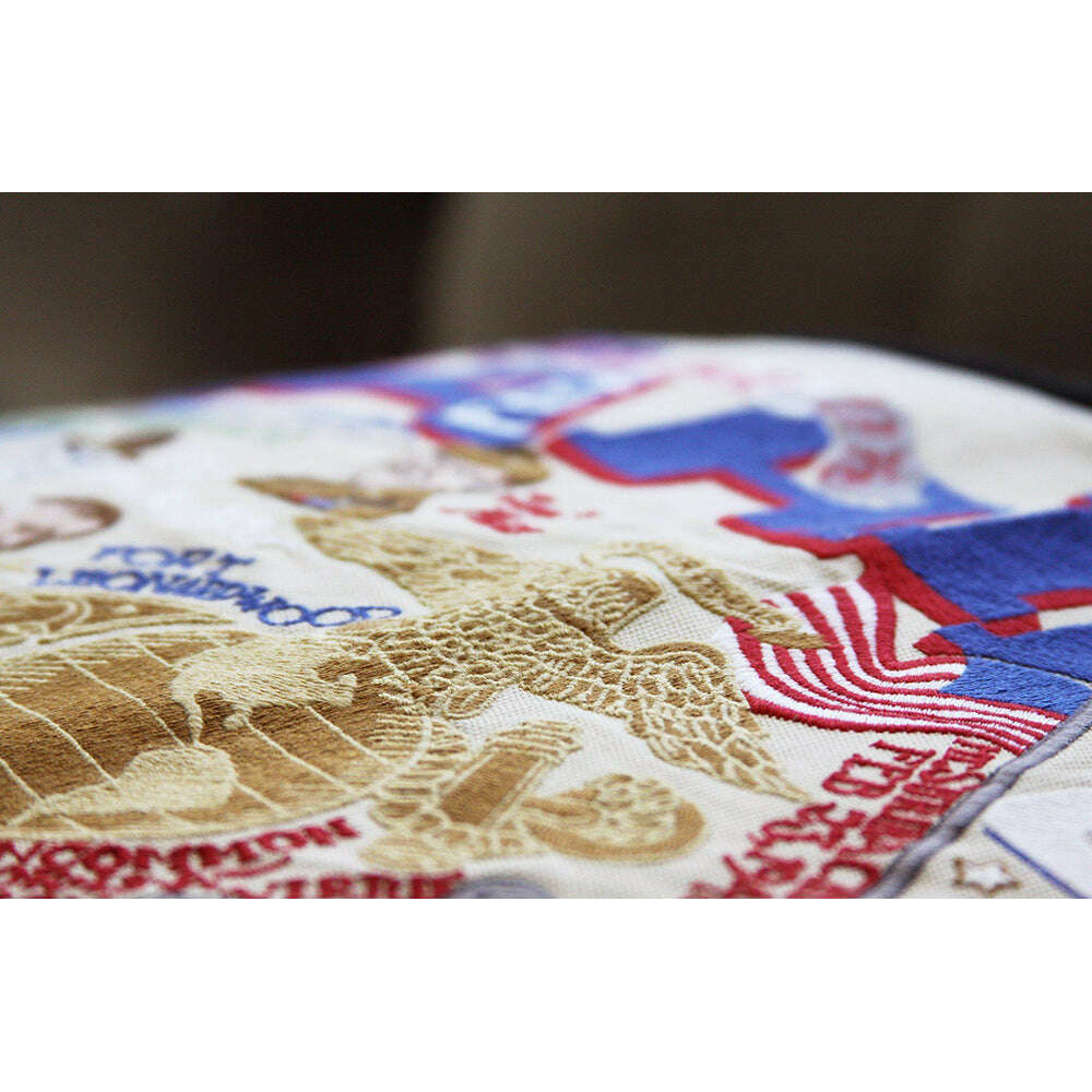 Marines Large Hand-Embroidered Pillow
