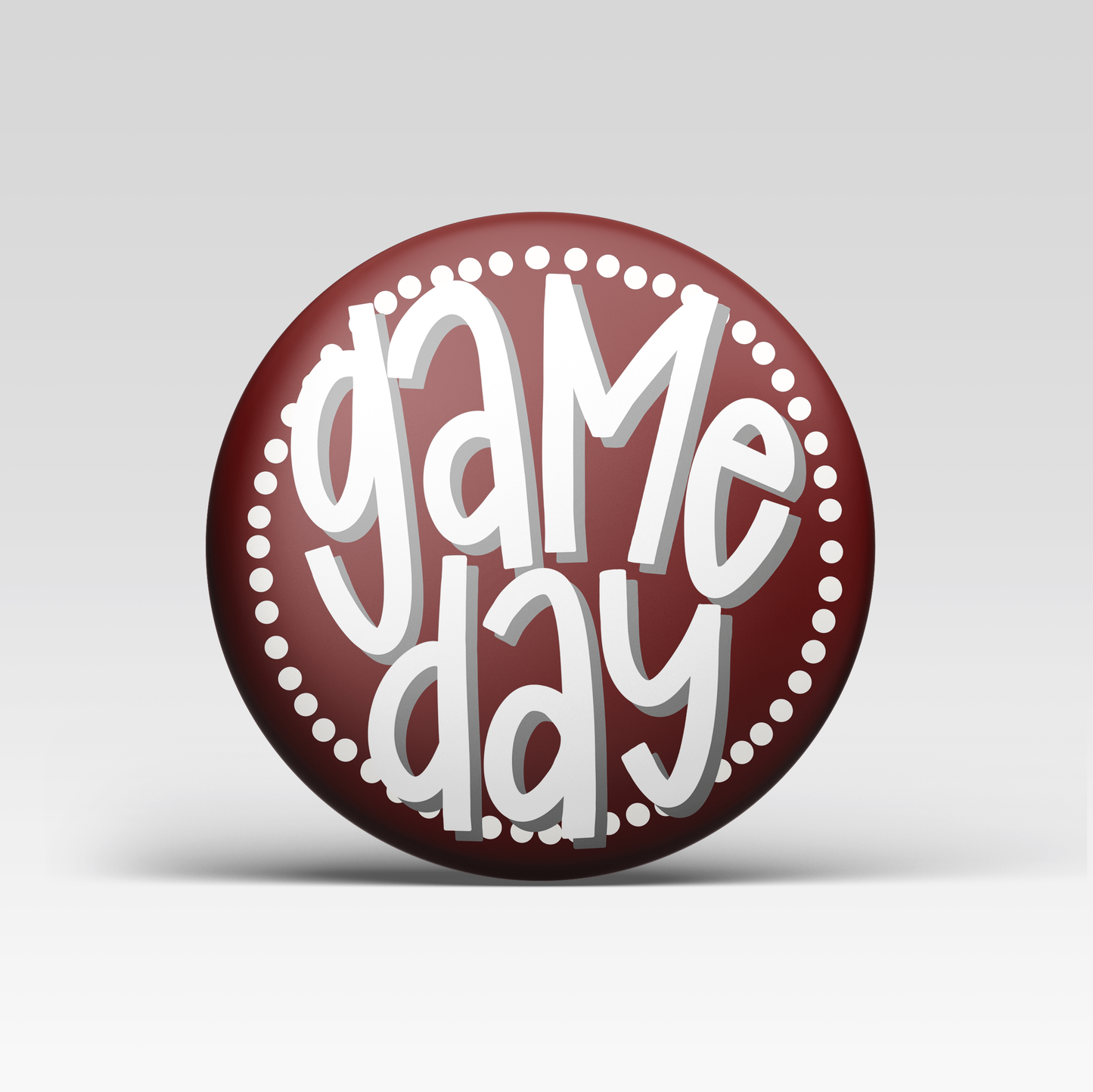 Polka Dot Game Day Button - Maroon