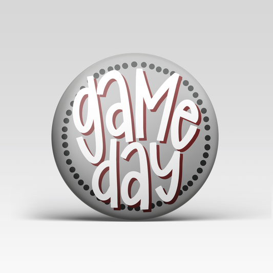 Polka Dot Game Day Button - Maroon