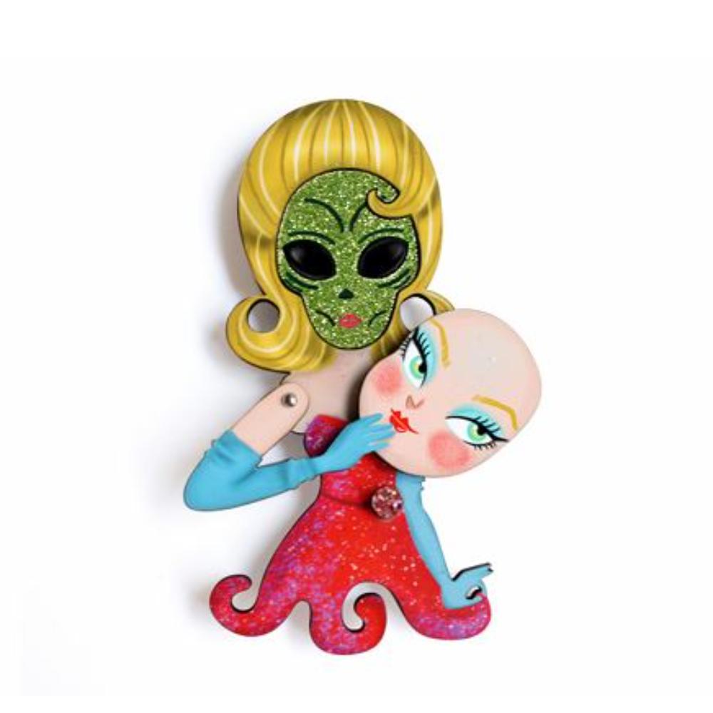 Undercover Martian Brooch by Laliblue – Retro Kitschy Statement Brooch for Collectors