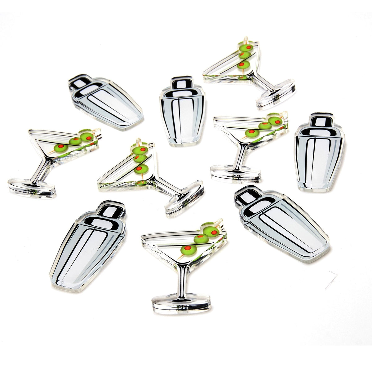 Martini Glass & Shaker Acrylic Tic Tac Toe