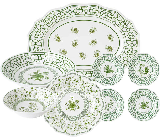 a group of plates and bowls