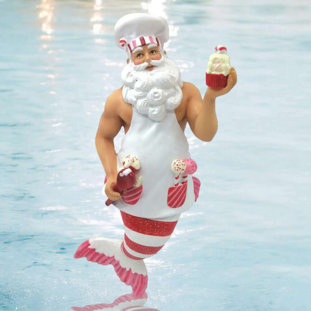 Merman Baking Santa by December Diamonds