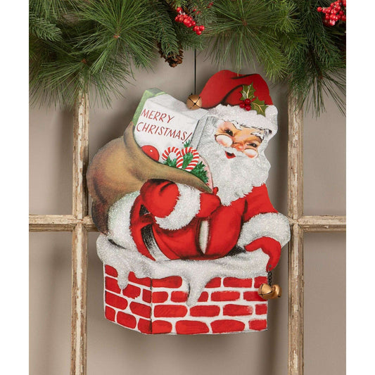 Merry Christmas Santa Sign | Christmas Decor by Bethany Lowe | SHIPS MID NOVEMBER