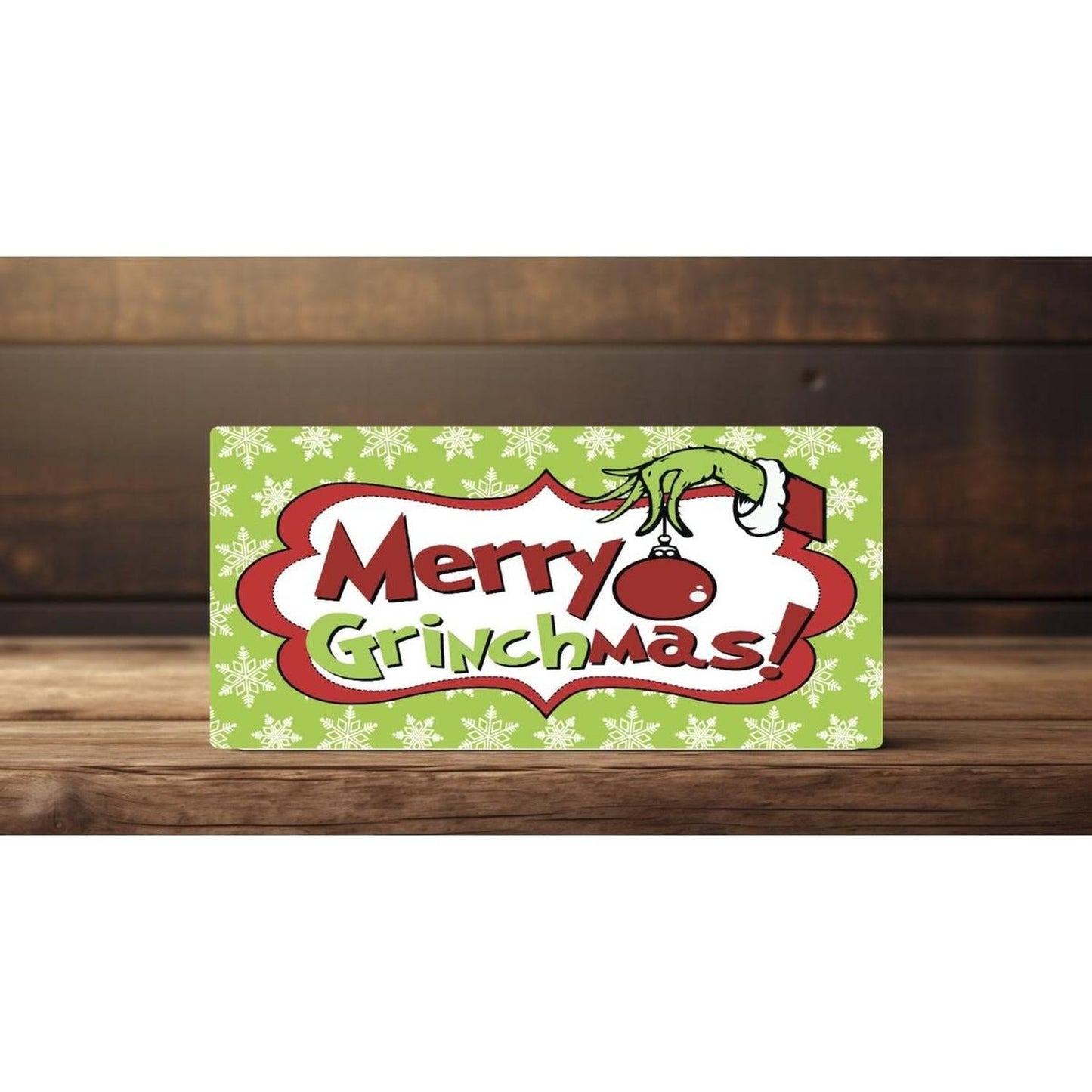 Merry Grinchmas Snowflake Sign
