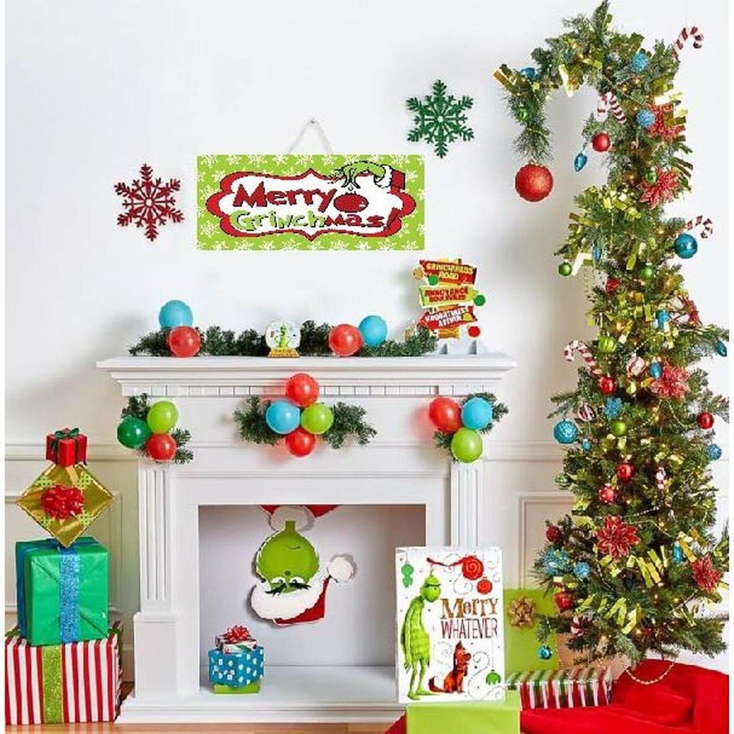 Merry Grinchmas Snowflake Sign