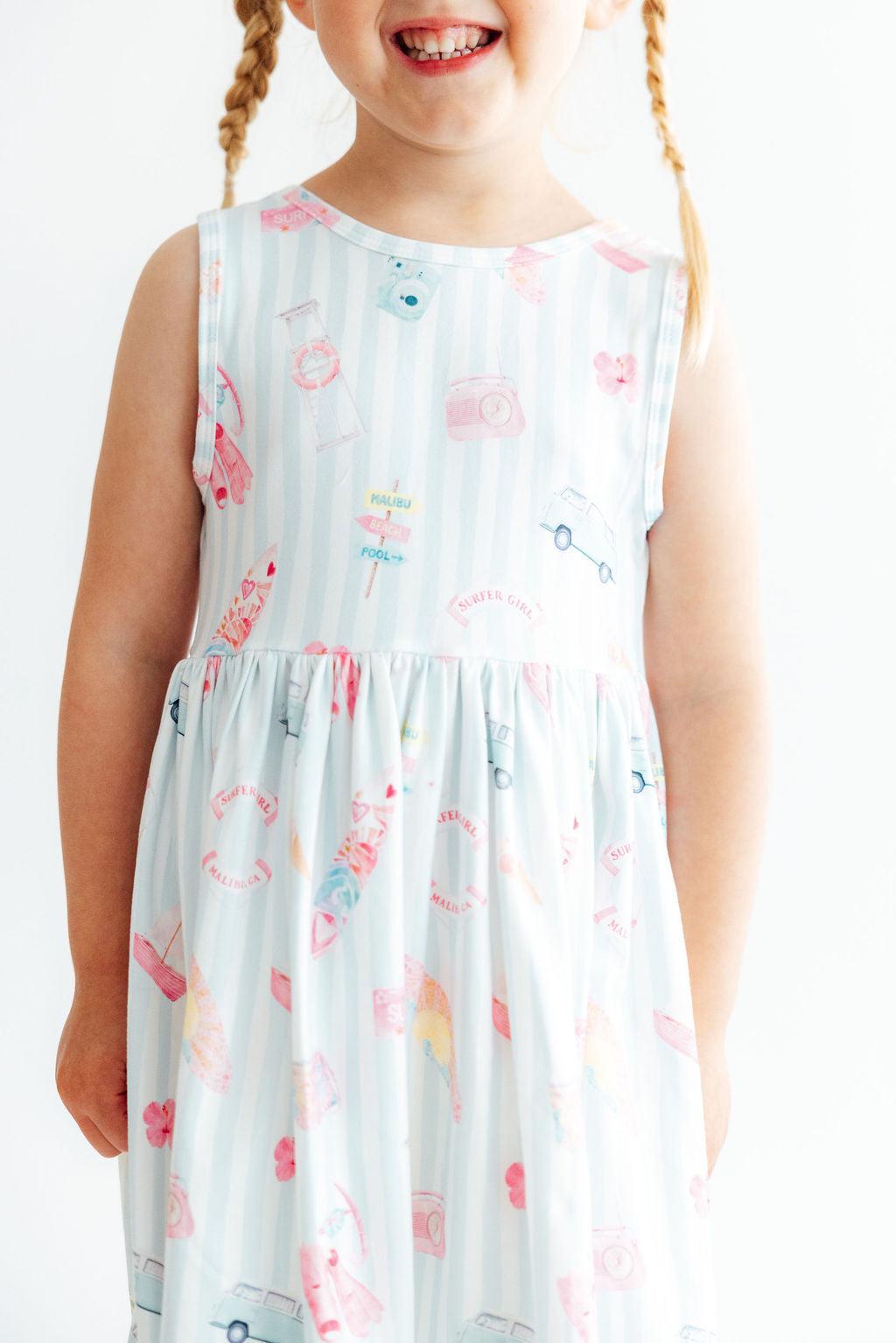 a girl wearing a dress