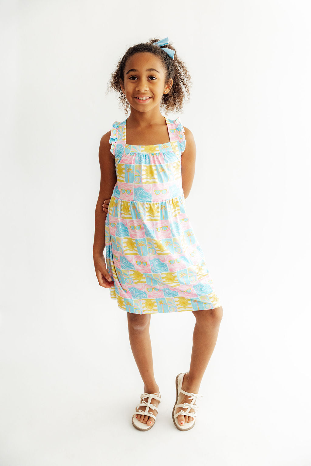 a girl in a dress