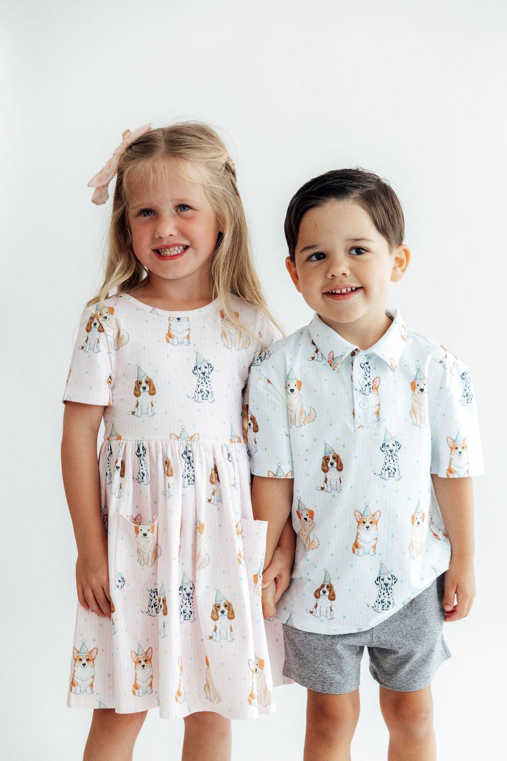 a boy and girl smiling