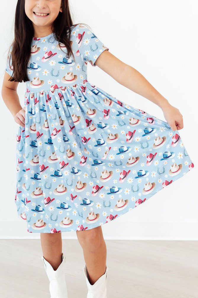 a girl wearing a dress