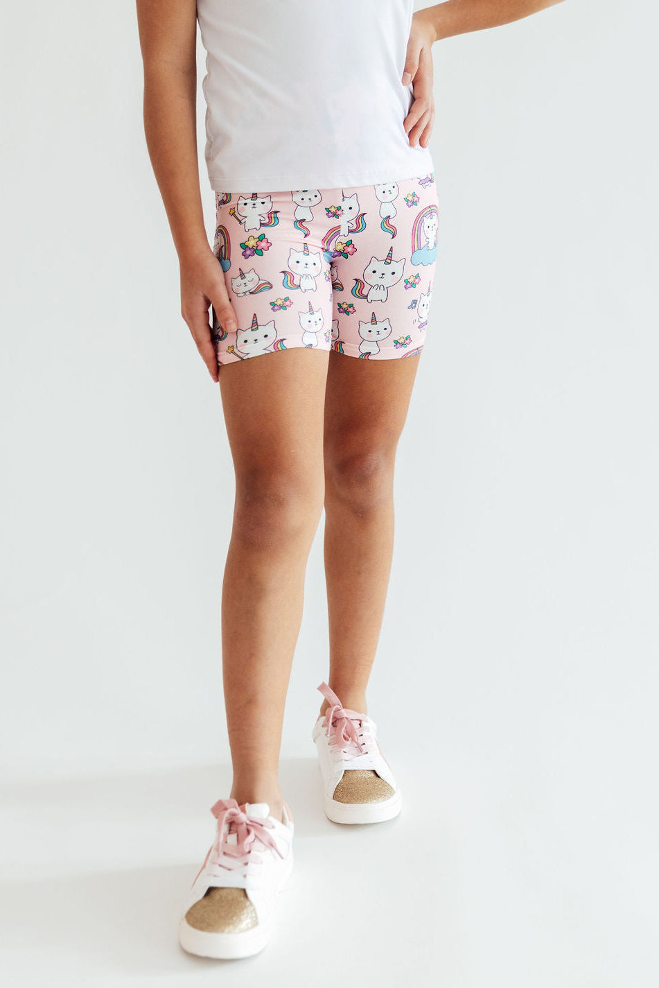 a person wearing pink shorts