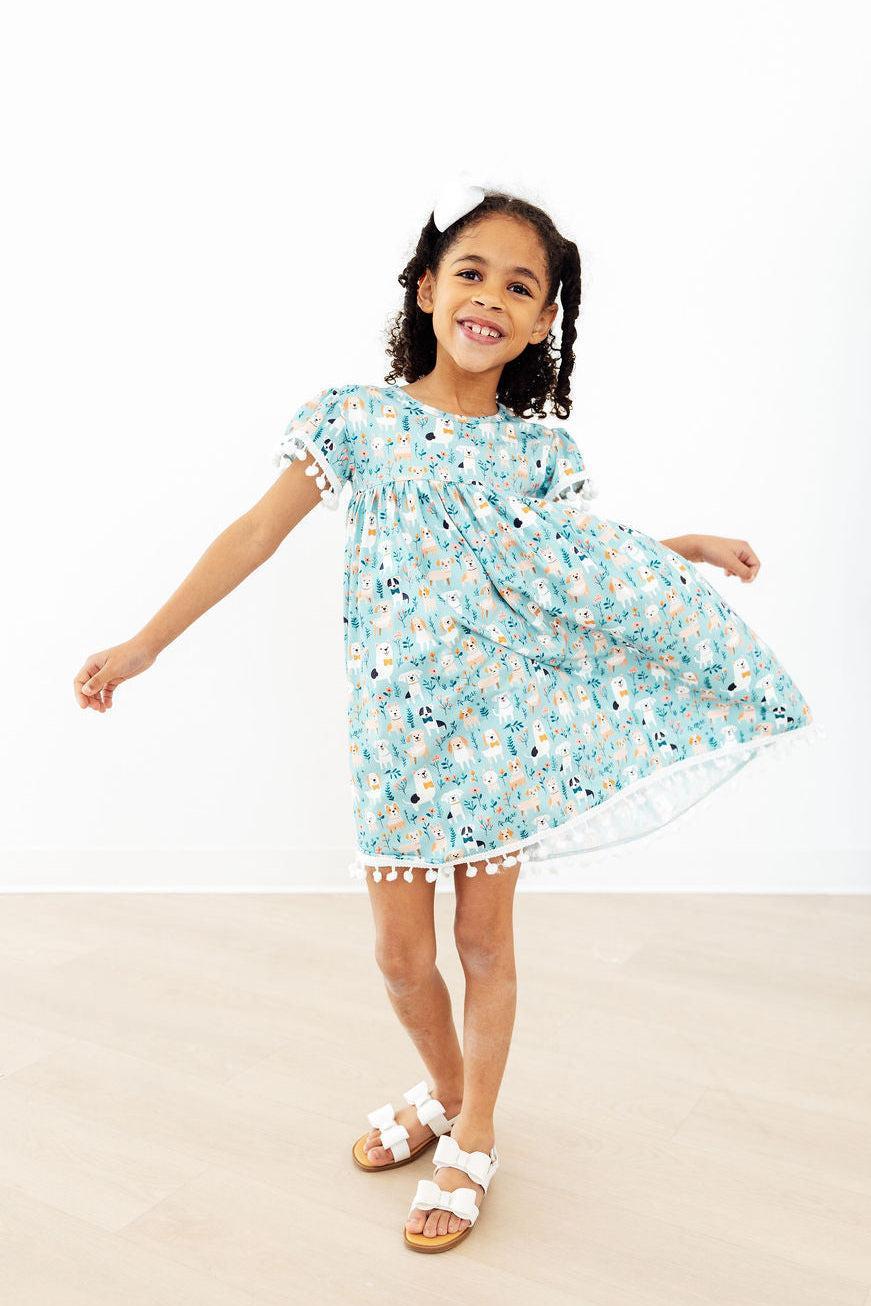a girl wearing a dress