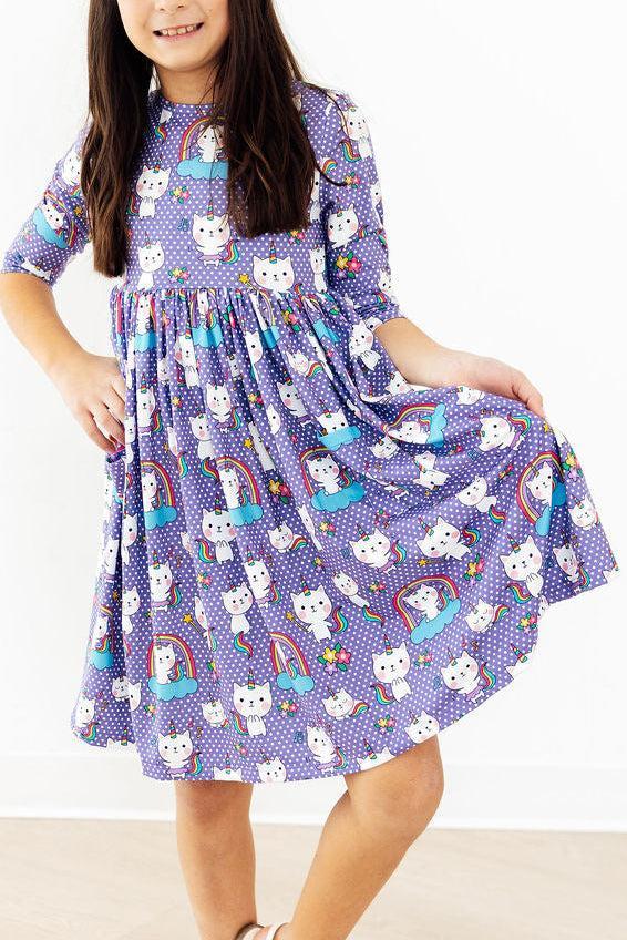 a girl in a dress