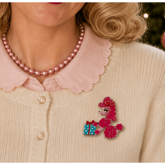 Mimi Loves Christmas Brooch by Miss Fluff x Lipstick & Chrome
