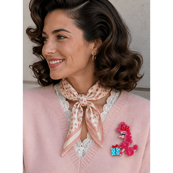 Mimi Loves Christmas Brooch by Miss Fluff x Lipstick & Chrome