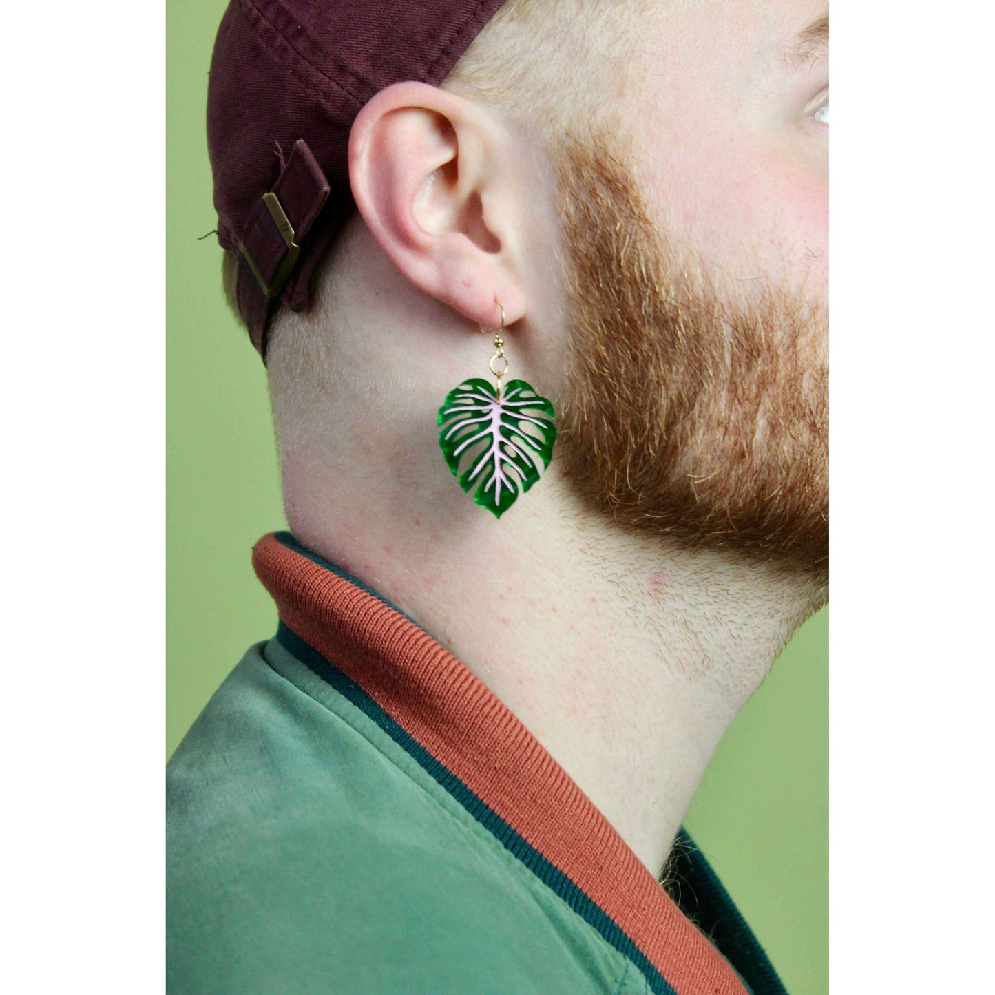 Mini Monstera Leaf Acrylic Earrings