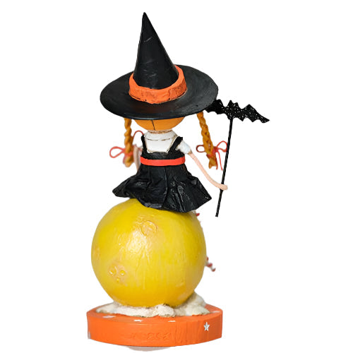 Mischief on the Moon Halloween Figurine by Lori Mitchell — 7-Inch Folk Art Collectible