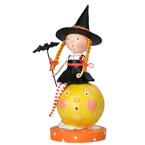 Mischief on the Moon Halloween Figurine by Lori Mitchell — 7-Inch Folk Art Collectible