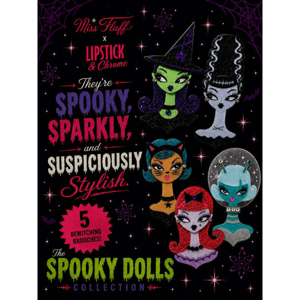Mrs. Midnight Spooky Doll Brooch by Miss Fluff x Lipstick & Chrome