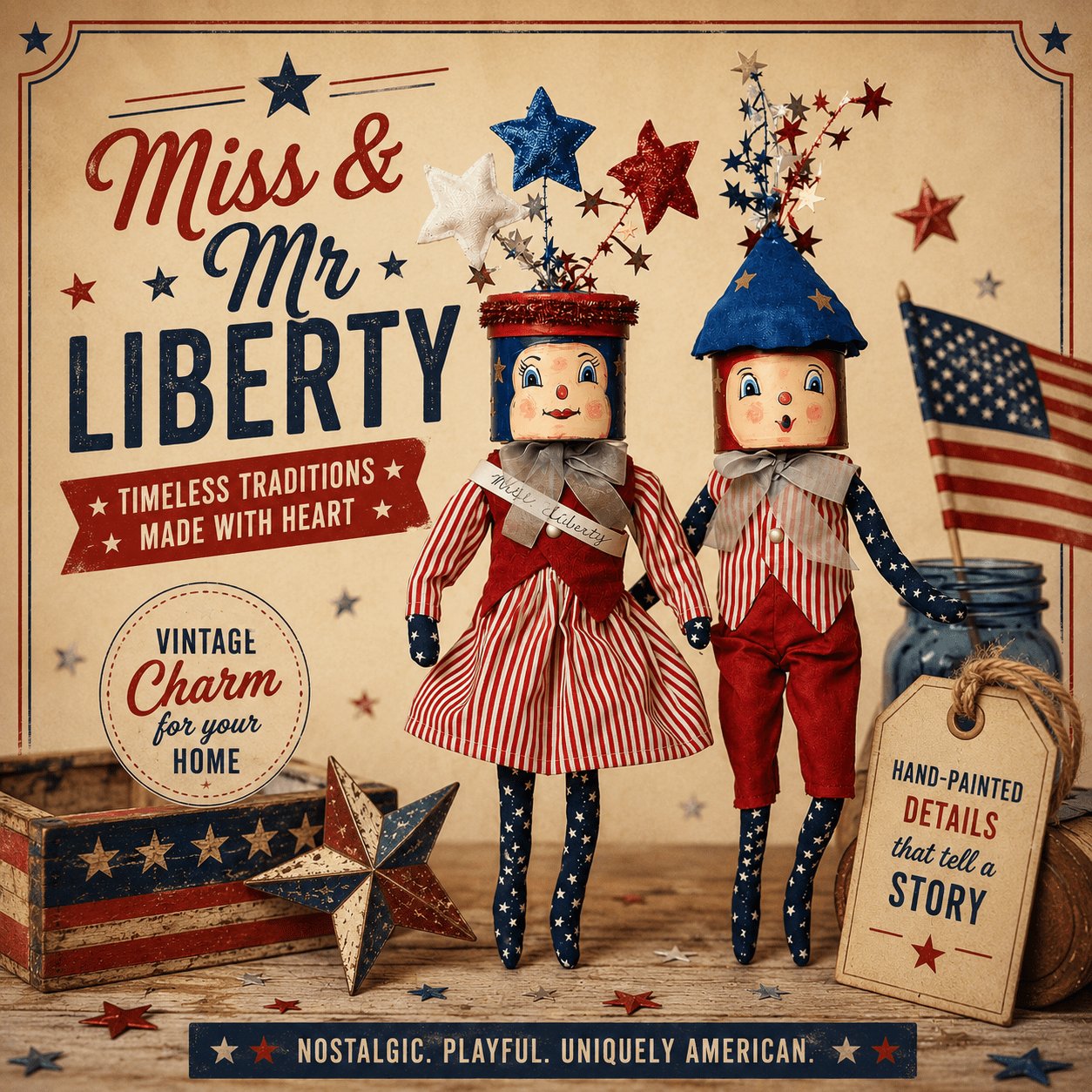 Mister Liberty Gathered Traditions Art Doll by Joe Spencer