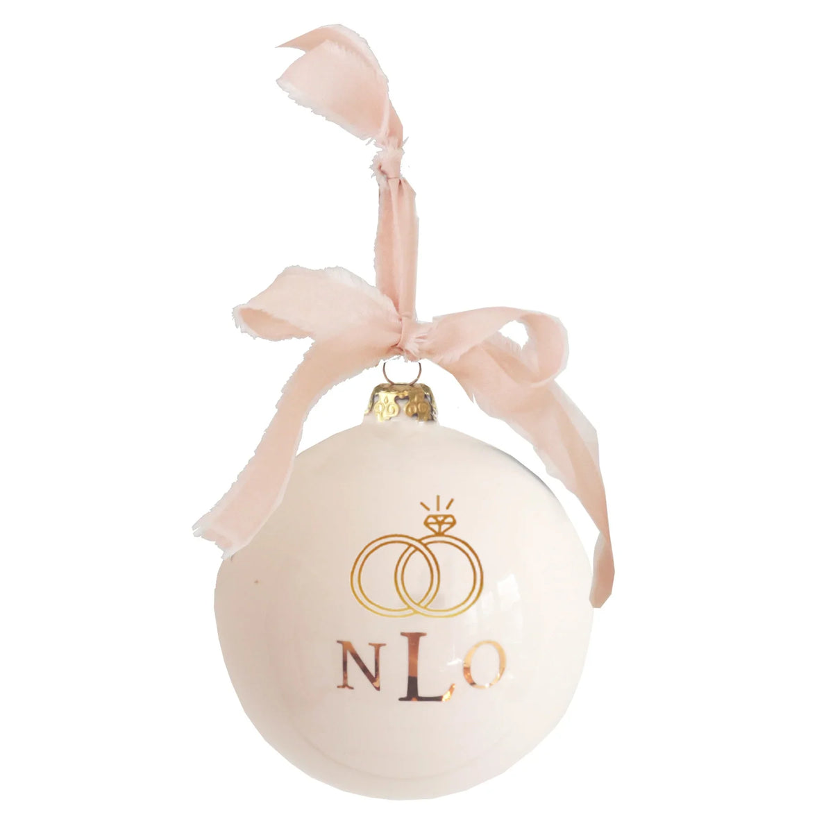 Monogrammed Keepsake Ornament- Wedding with Diamond Ring