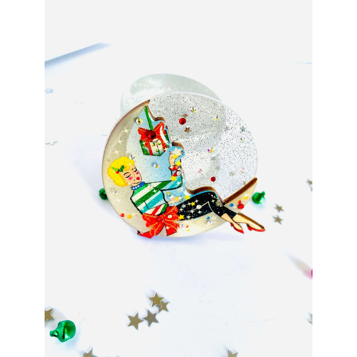 Moon Girl Christmas Brooch by Rosie Rose Parker