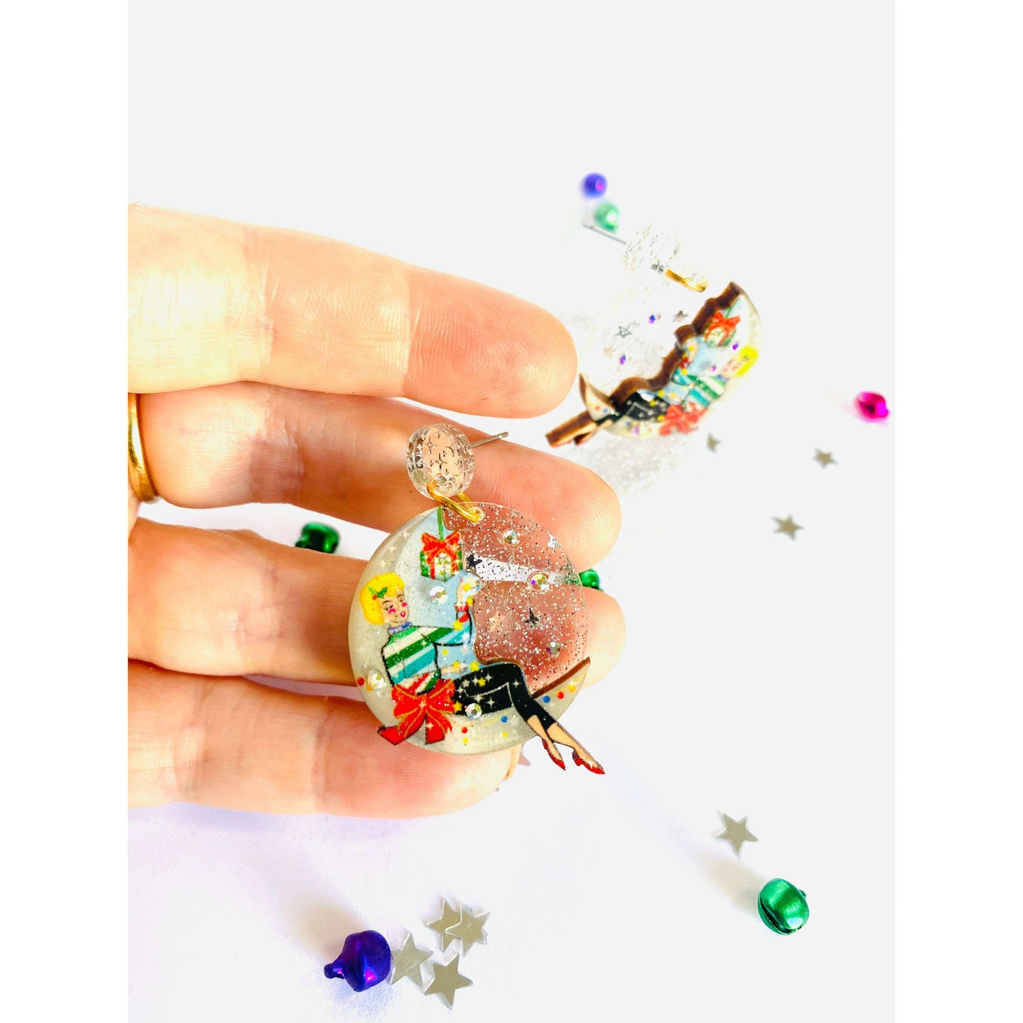 Moon Girl Christmas Brooch by Rosie Rose Parker